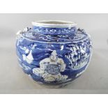 A rare Chinese blue and white earthenware vase,