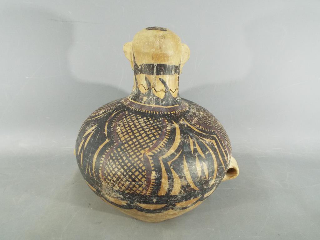 A rare Chinese Yangshao Maliayao culture Neolithic terracotta funeral jar and cover, - Image 11 of 22