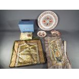 A mixed lot to include ceramics comprising Wedgwood Atlas card box (boxed), Mason's Ironstone,