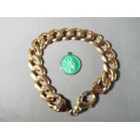 A 9ct gold gentleman's curb chain bracelet (A/F) approximately 43.
