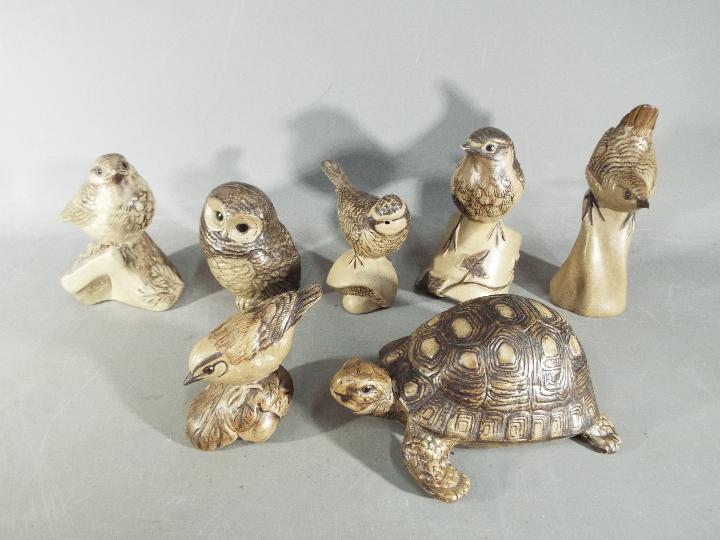 Poole Pottery - Seven Poole Pottery stoneware figurines to include tortoise,