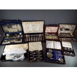 A quantity of various cased, plated flatware.