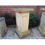 Garden stoneware - a rectangular column with sundial plaque to the top,