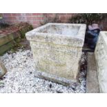 Garden stoneware - a cuboid planter by Stancombe Stone,