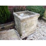 Garden stoneware - a cuboid planter by Stancombe Stone,