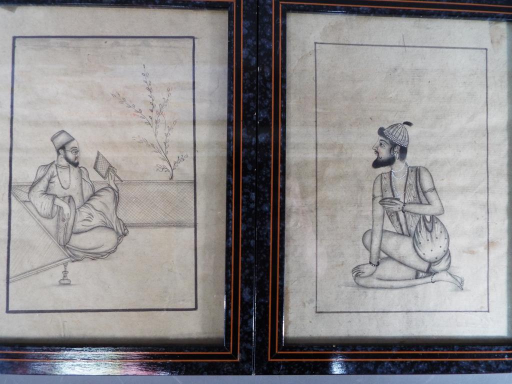 Two late 19th century, North Indian (possibly Delhi) paintings depicting a fakir and a sufi. - Image 4 of 4