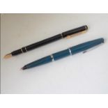 Waterman - a Waterman fountain pen with yellow metal nib,