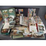 Philately - a large quantity of stamps, postcards,