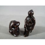 A vintage Japanese dark wood Netsuke dep