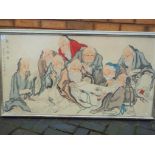 Chinese Art - A large framed watercolour