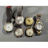 A collection of wristwatches to include Lucerne, Timex, Ingersoll and similar.