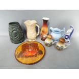 A quantity of mixed ceramics to include Kensington Ware 'Sunflower' jug,