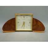 An Elliott clock, Penlington & Batty Liverpool, burr walnut veneer to the front,