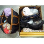 A quantity of sewing and crafting equipment.