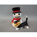 Lorna Bailey - A Lorna Bailey 'Snowman Cat' figure, signed to the base, approximately 12.