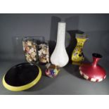 A quantity of mixed ceramics to include vases, bowl, jug, largest approximately 39 cm (h),
