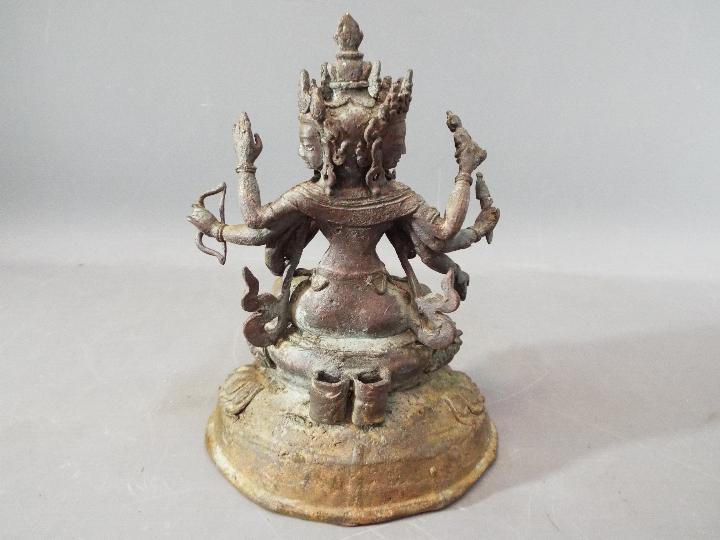 Buddha - An 18th century Chinese / Tibetan Usnisavijaya Buddhist eight arm god of war, - Image 5 of 9