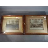 Military - Two black and white photographs depicting soldiers mounted and framed under glass (2)