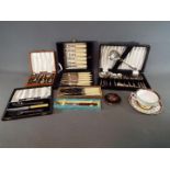 A mixed lot to include cased flatware,