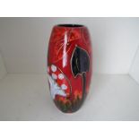 Anita Harris - a tall vase decorated with depictions of toadstools, signed to the base,