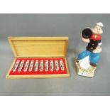 Popeye - A wooden 'Novelty Cutlery Collectors Case' containing ten Popeye folding penknives and a