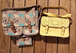 Handbags - a lemon coloured satchel handbag,
