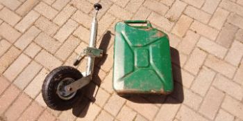 A 20-litre Jerry Can ca 1987 and a caravan / trailer jockey wheel [2]