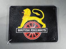 A cast iron British Railways sign,