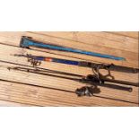Angling - a telescopic fishing rod with a Shakespeare Pro Touch 210 - 030 fishing real, a Style 4.