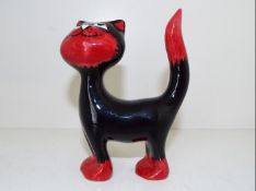 Lorna Bailey - a figurine depicting a Cat entitled Precious, red and black colourway,