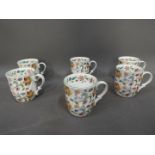 Minton - six mugs decorated in the Haddon Hall pattern [6]