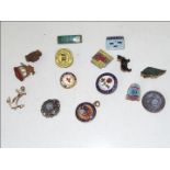 A bag of lapel badges