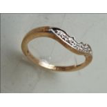 A lady's hallmarked 9 carat gold ring, approx weight 1.65 gm, size N 1/2.