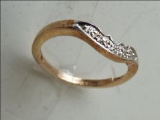 A lady's hallmarked 9 carat gold ring, approx weight 1.65 gm, size N 1/2.