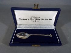 A Silver spoon commemorating the Prince of Wales wedding, Sheffield assay,