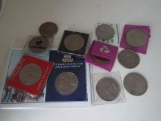 Pre-decimal coins - a quantity of Crown coins