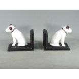 Cast bookends depicting Nipper the Dog.