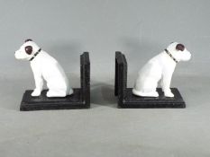 Cast bookends depicting Nipper the Dog.