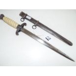 A World War Two (WW2) German Nazi Army dress dagger in steel sheath,