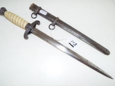 A World War Two (WW2) German Nazi Army dress dagger in steel sheath,