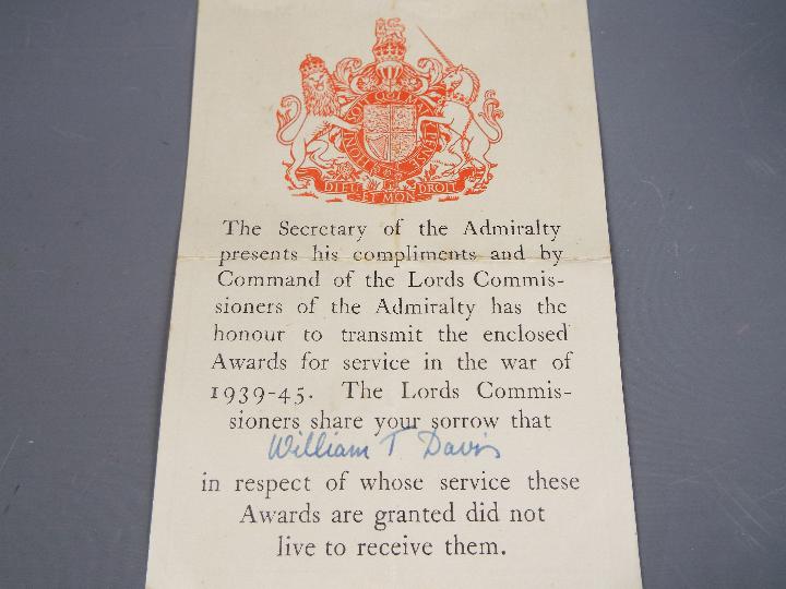 World War Two (WW2) campaign medals - P/KX112372 Stoker 1st class William T Davis Royal Navy - Image 2 of 4