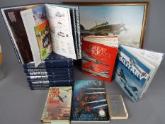 A collection of military aviation interest to include 10 binders of Warplane magazine,