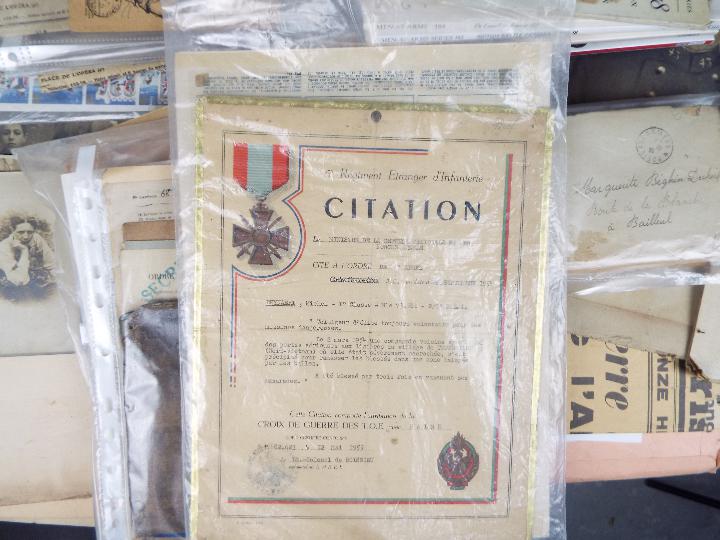 A collection of various military related items to include correspondence, citations, post cards, - Image 3 of 5