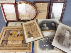 A collection of military citations and similar, WW1 and later, many framed examples.