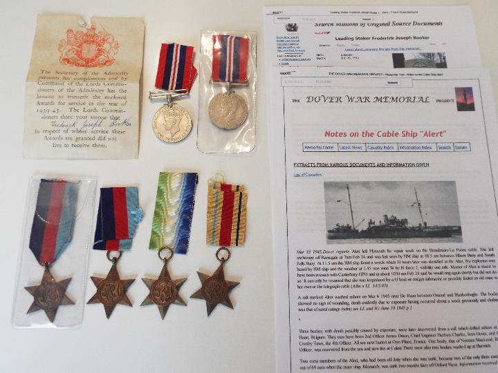 World War Two (WW2) campaign medals - C/JX 90859 Leading Stoker Frederick Joseph Booker,