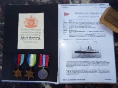 World War Two (WW2) campaign medals - Steward John Bolton Armstrong, Merchant Navy, 1939-1945 Star,