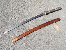 Japanese sword - adapted from a campaign officer's sword ca 1939-45 in occupied territory by local