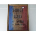 An original French poster marked 'Honour and Glory for 47th Division our Deliverers,