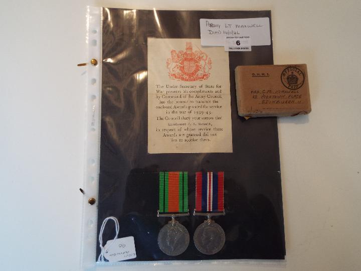 World War Two (WW2) campaign medals - Army Lieutenant 251152 John Guthrie Maxwell,