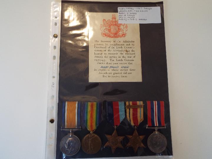 World War One (WW1) and World War Two (WW2) campaign medals - WW1: War medal and Victory medal,